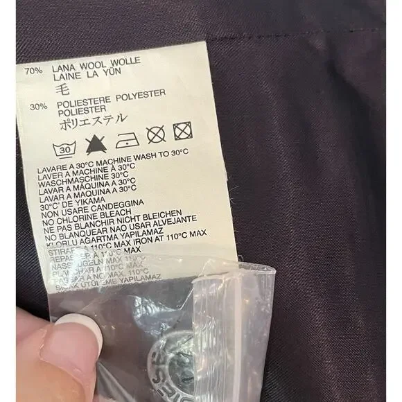 Diesel Jacket Women LG Plum Wool Biker Y2K Grunge Whimsigoth Festival Cosplay - Picture 11 of 11